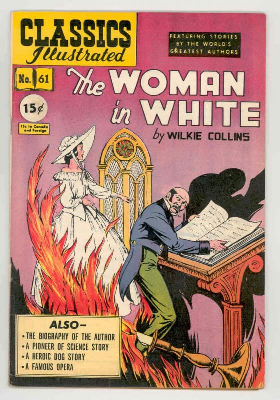 CLASSICS ILLUSTRATED #61 HRN 62 Woman In White-RARE VARIANT-HIGH GRADE VF/NM