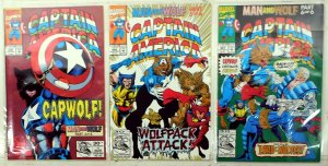 Captain America Lot 3 #405, 406, 407 1992 Marvel Capwolf Wolverine Comics