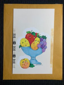 WE PICKED THIS JUST FOR YOU Cartoon Fruit 6x9.5 Greeting Card Art #B8961