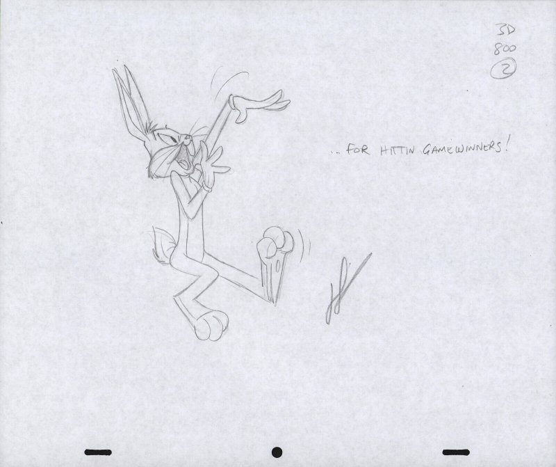 Bugs Bunny Animation Pencil Art - 3D-800-2 - ...For Hittin Gamewinners!