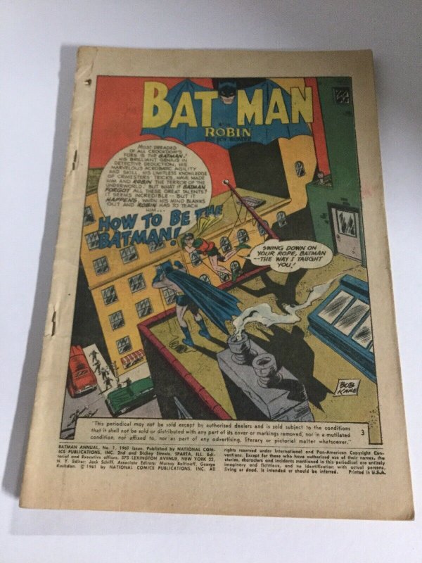 Batman Annual 1 Coverless DC Comics Silver Age