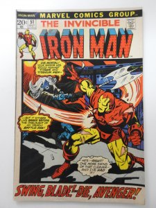 Iron Man #51 (1972) vs The Cyborg Sinister! Sharp Fine+ Condition!