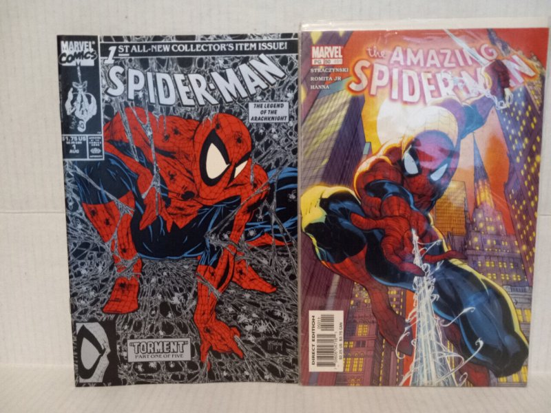 SPIDER-MAN #1 SILVER EDITION: 1990 +AMS #50 - FREE SHIPPING