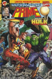 PRIME vs INCREDIBLE HULK comic  rare # 0 marvel  MALIBU limited premium edition