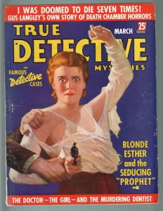 TRUE DETECTIVE MYSTERIES MAR 1937-SPICY TORN SHIRT SHOCKED BABE FIGHTS BACK VG