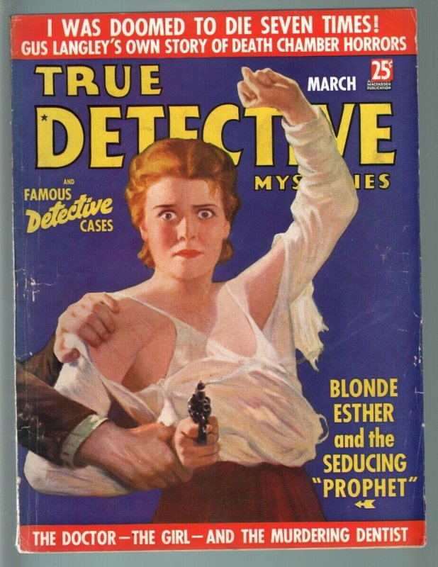 TRUE DETECTIVE MYSTERIES MAR 1937-SPICY TORN SHIRT SHOCKED BABE FIGHTS BACK VG