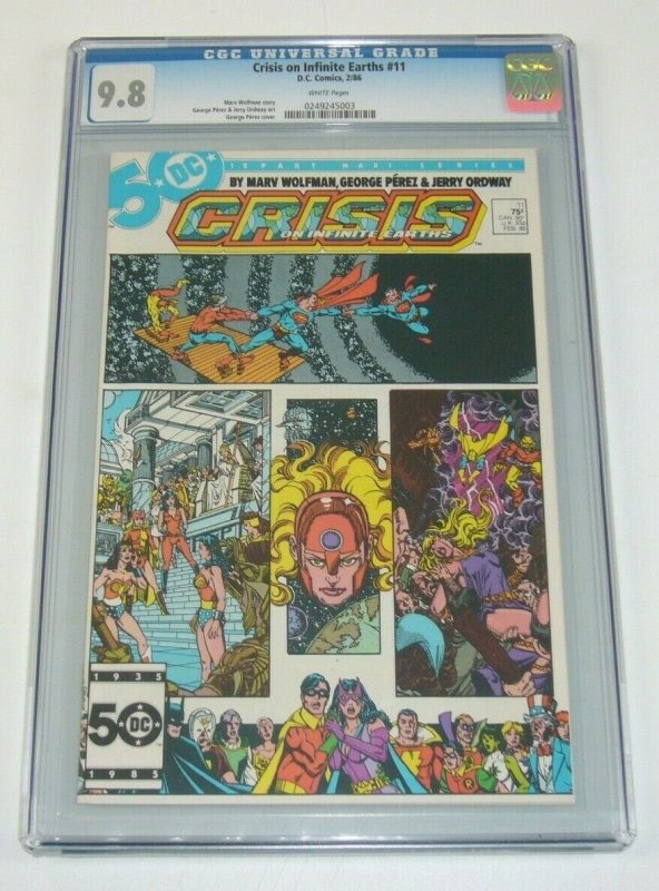 Crisis on Infinite Earths #11 CGC 9.8 marv wolfman - george perez 1986 dc comics