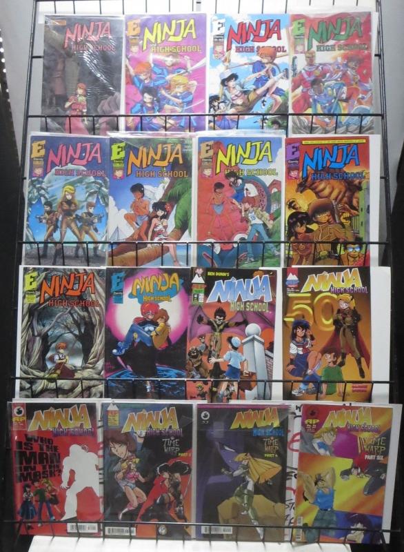 NINJA HIGH SCHOOL V.1 COLLECTION! 54 BOOKS! BEN DUNN! Early Manga attempts! F/+