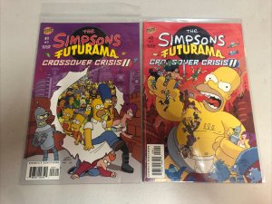 The Simpsons Futurama Crossover Crisis (2005) #1-2 (VF/NM) Complete Set• Bongo