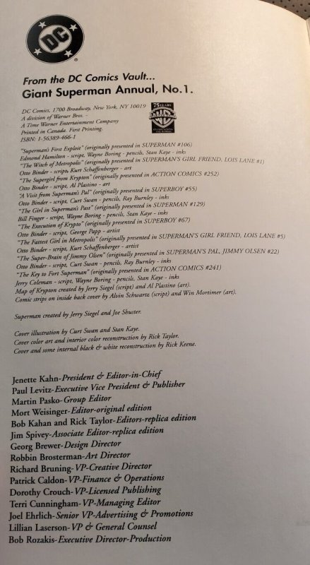 Giant Superman Annual Replica Edition #1 NM 1998