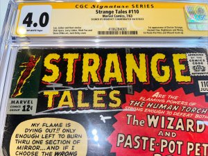 Strange Tales (1963) # 110 (CGC 4.0) 1st App Doctor Strange • Signed Benedict C.