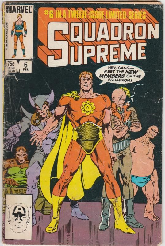 4 Squadron Supreme Marvel Comic Books # 3 4 6 12 Mark Gruenwald Bob Hall WM8