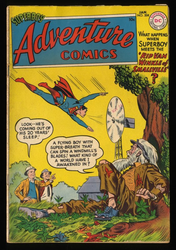 Adventure Comics #208 VG+ 4.5 Rip Van Winkle! DC Superman