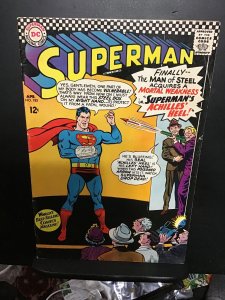 Superman #185 (1966) High-Grade Achilles’ heel! FN/VF Boca CERT! Wow!