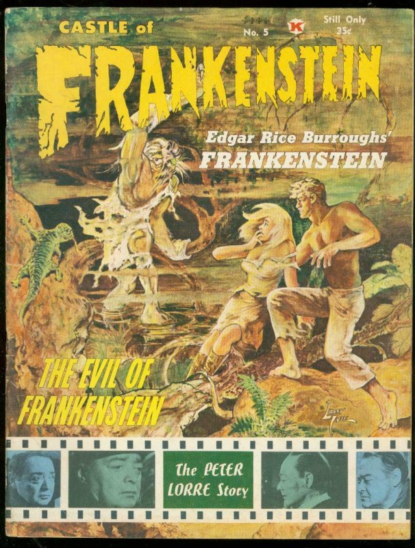 CASTLE OF FRANKENSTEIN #5 1964-FRANK FRAZETTA-Peter LORRE FN