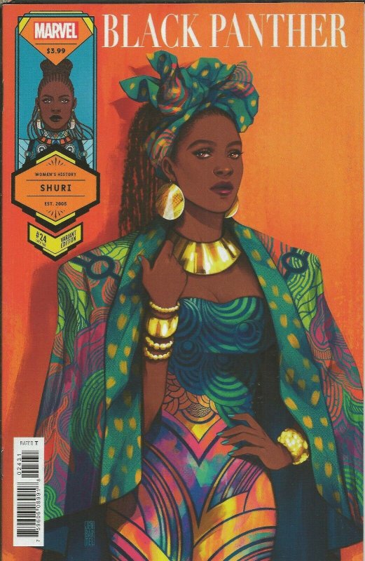 Black Panther Vol 7 #24 2021 Marvel Comic Jen Bartel Shuri Womens History Month 