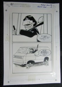 1980's PURPLE SNIT #2 Traffic Zone Original Art 14x20.5 pg.19 He Got Me Again!