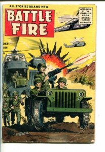 BATTLE FIRE  #4 1955-ARAGON-JEEP-MACHINE GUN-WWII-vg