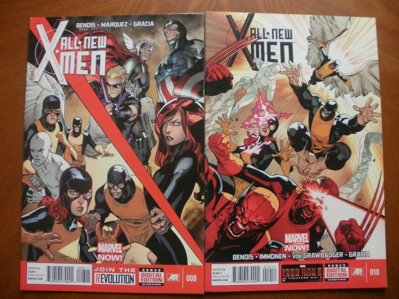 2 Near-Mint Marvel Comic: ALL-NEW X-MEN #8 #10 (2013) Bendis Marquez Gracia Von