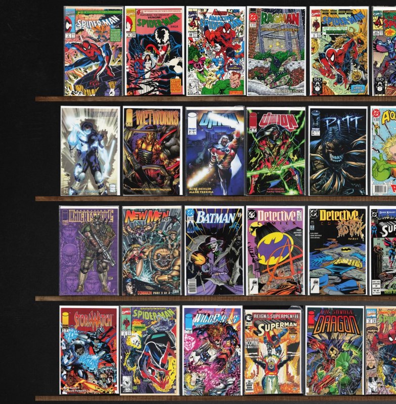 Huge Lot 140+ Comics with Spider-Man, Newmen, Wetworks, Marvel Age & More!