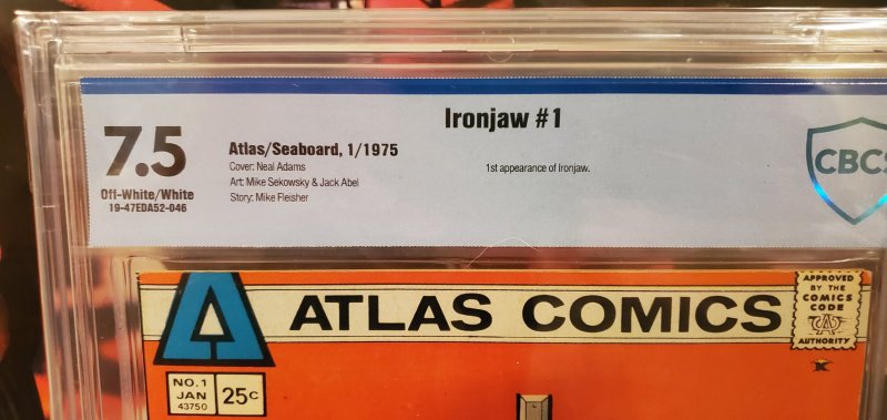 IRONJAW #1 (Atlas-Seaboard 1975) CBCS 7.5 1st Appearance of IRONJAW - OW/W