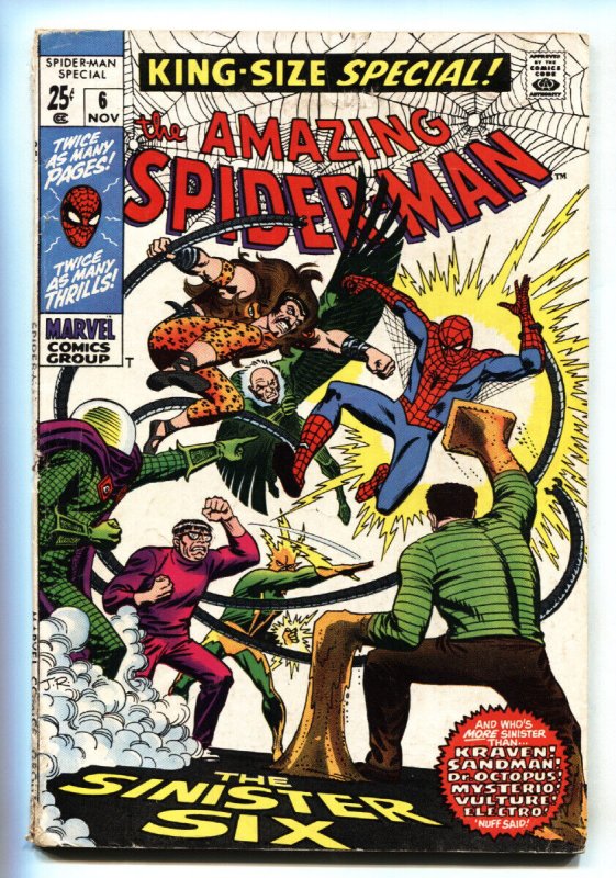 AMAZING SPIDER-MAN ANNUAL #6 1969-Kraven comic book VG