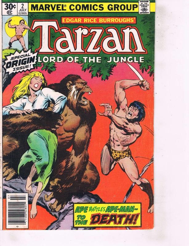 Lot Of 2 Comic Books DC Tarzan Family Korak #65 and Marvel Tarzan #2 ON7