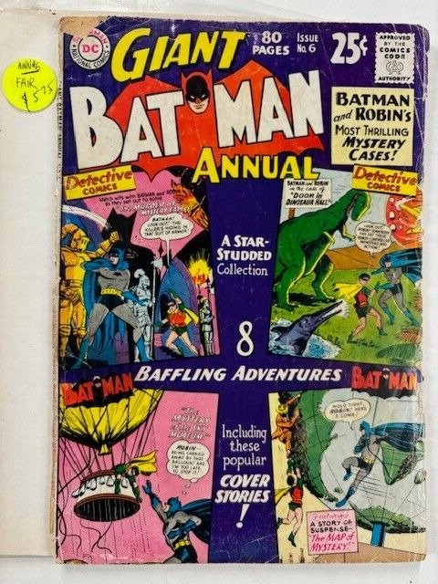 BATMAN ANNUAL 6 FAIR 1964 80 pages 8 stories DC Comics