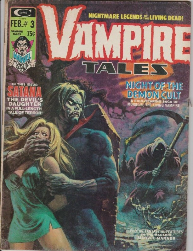 VAMPIRE TALES #3 FINE MORBIUS & SANTANA 1974  MARVEL COMICS 