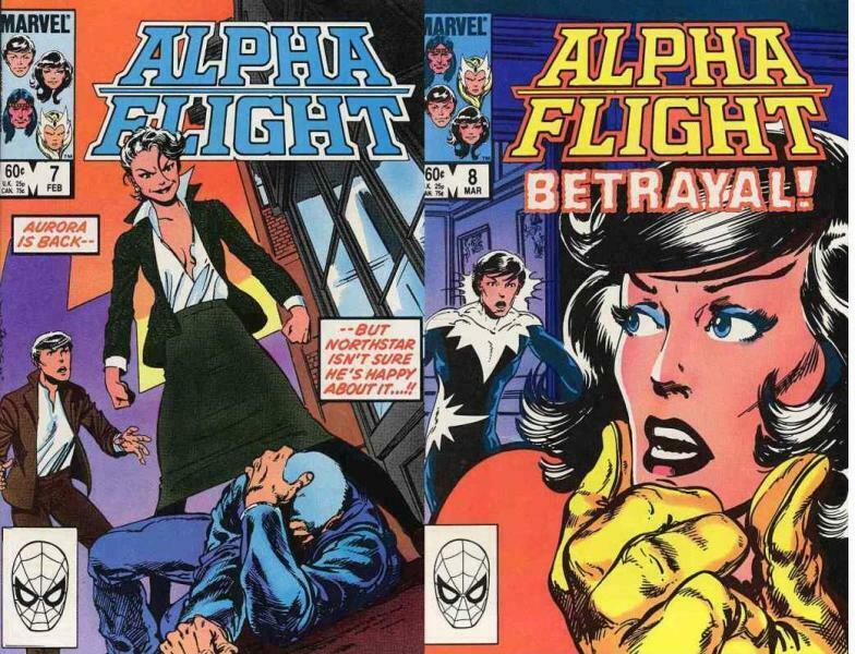 ALPHA FLIGHT (1983-1994) 7-8  Aurora & Northstar story COMICS BOOK