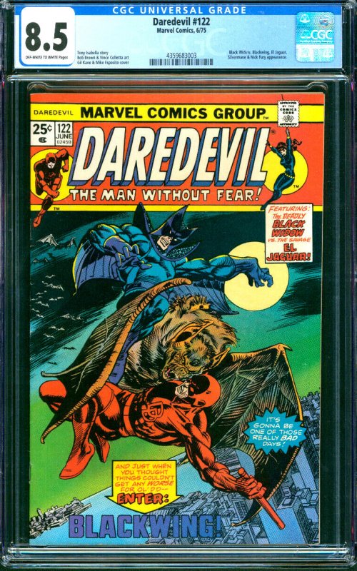 Daredevil #122 Marvel Comics 1975 CGC 8.5 Black Widow Nick Fury