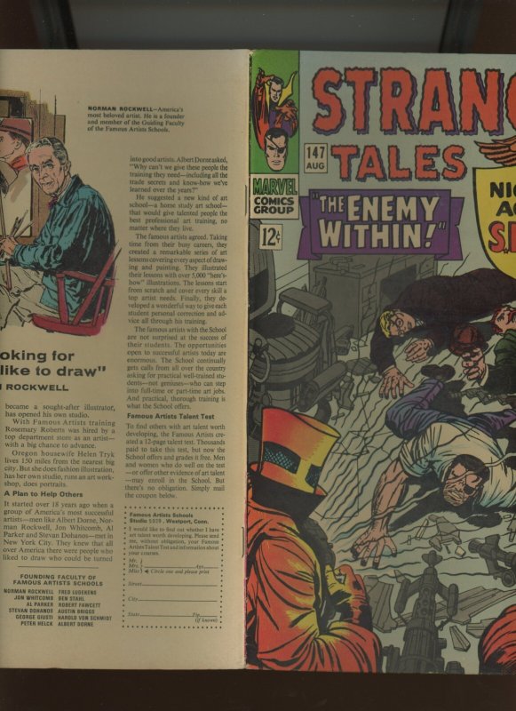 (1966) Strange Tales #147: SILVER AGE! KEY ISSUE! (1ST CAMEO) KALUU! (7.5/8.0)
