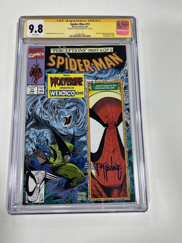 Spider-man 11 CGC 9.8 1991 Marvel Signature Series SS signed Todd McFarlane 002