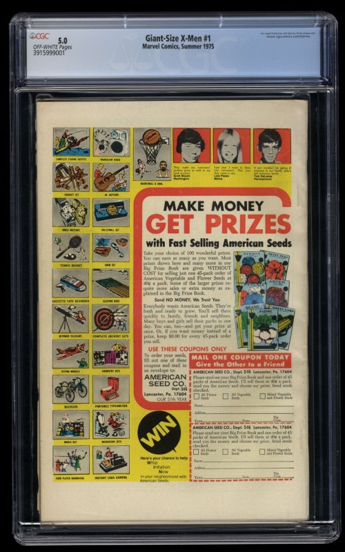 Giant-Size X-Men #1 CGC VG/FN 5.0 Off White