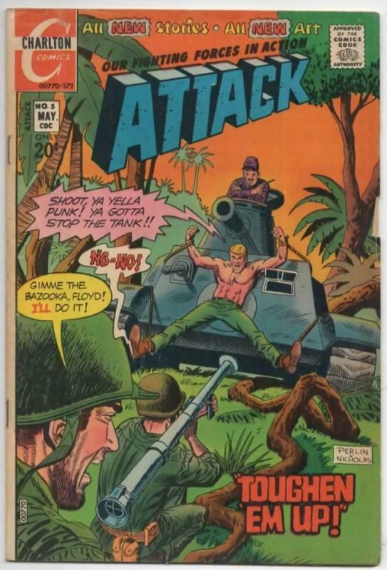 ATTACK #5 FN Our Fighting Forces in Action WWII 1972 more Charlton in store 