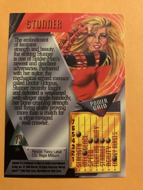 STUNNER #79 card : Marvel Metal 1995 Fleer Chromium; NM/M base, Spider-Man foe