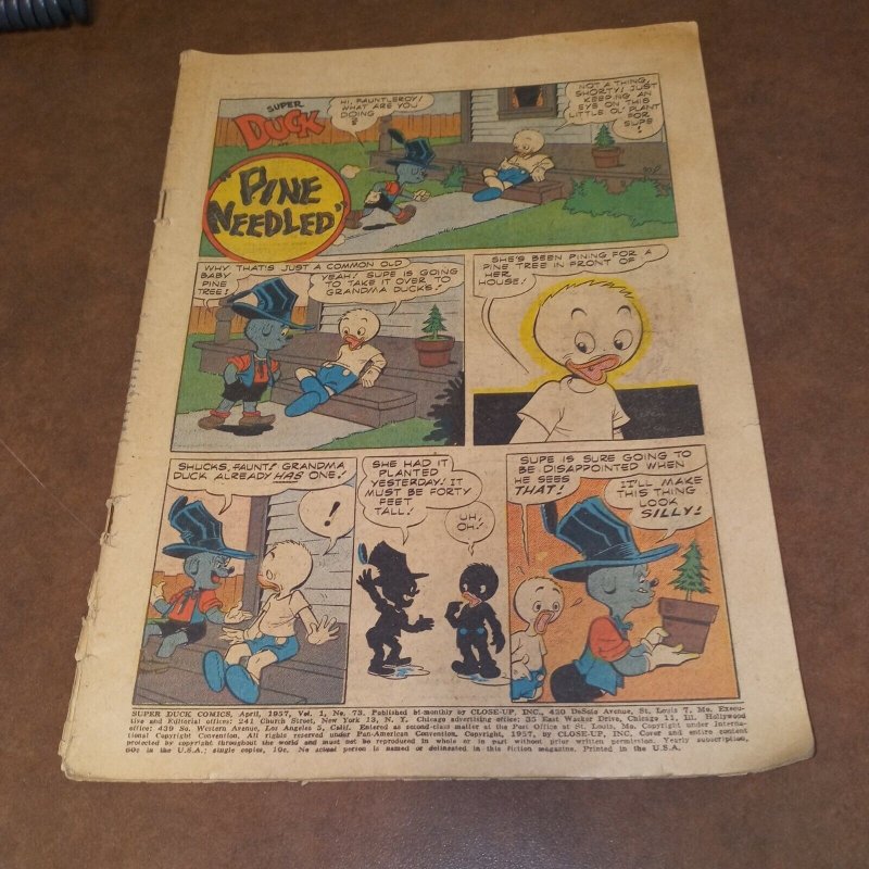 Super Duck Comics #73 April 1957 archie mlj silver age cartoon funny animal