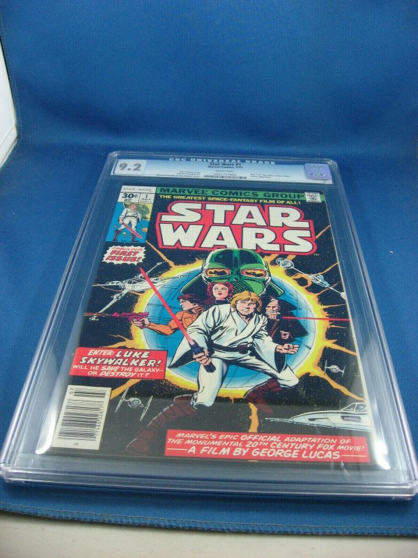 STAR WARS 1 CGC 9.2 WHITE PAGES FIRST ISSUE 1977