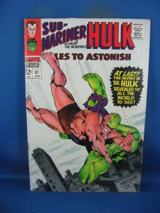 TALES TO ASTONISH 87 F+  HULK EVERETT  MARVEL 1967