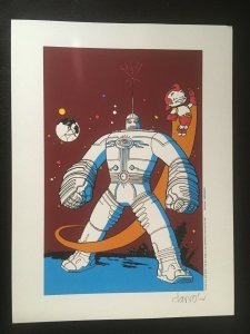 THE BIG GUY AND RUSTY THE BOY ROBOT Print Signed by Geof Darrow, 1995