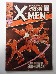The X-Men #41 (1968) VG- Condition cover detached bottom staple