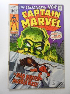 Captain Marvel #19 (1969) VG Condition tape pull fc