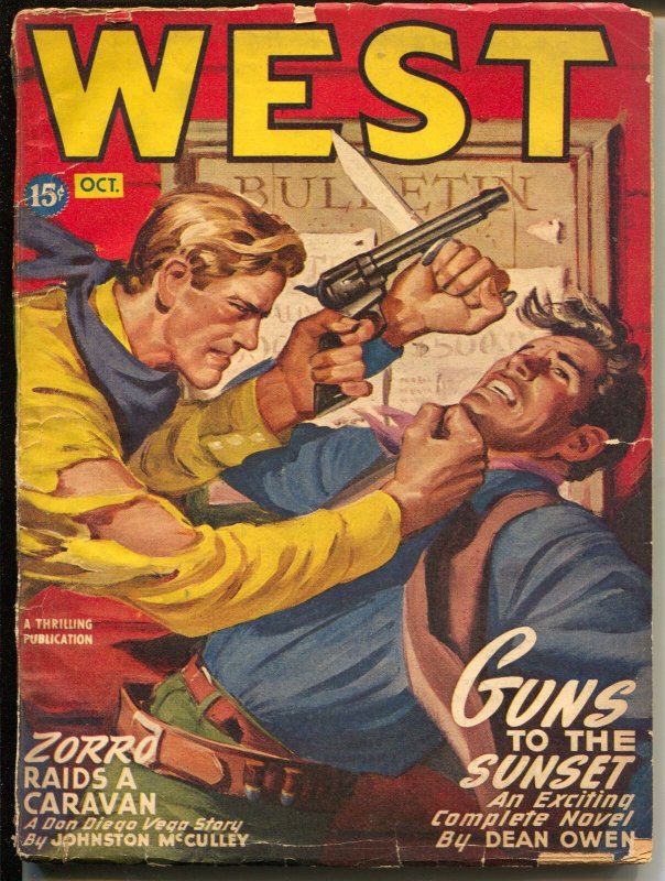 West 10/1946-Thrilling-hero pulp-Zorro-Jackson McCulley-G/VG