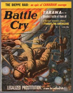 Battle Cry 4/1957-Harlan Ellison-Tarawa -Dieppe Raid-Clarence Doore-pulp fict...