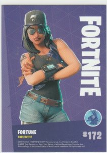 Fortnite Fortune 172 Rare Outfit Panini 2019 trading card series 1