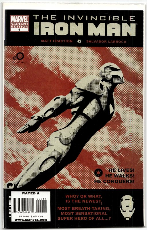 Invincible Iron Man #6 Variant Cover (2008) Iron Man
