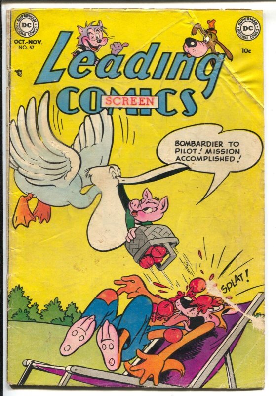Leading Screen Comics #57 1952-Dell-Doodles Duck-Peter Porkchops-VG