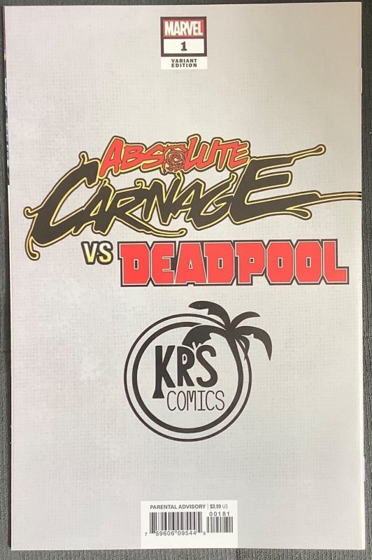 Absolute Carnage vs Deadpool #1 (2019, Marvel) KRS Comics Edition. NM/MT