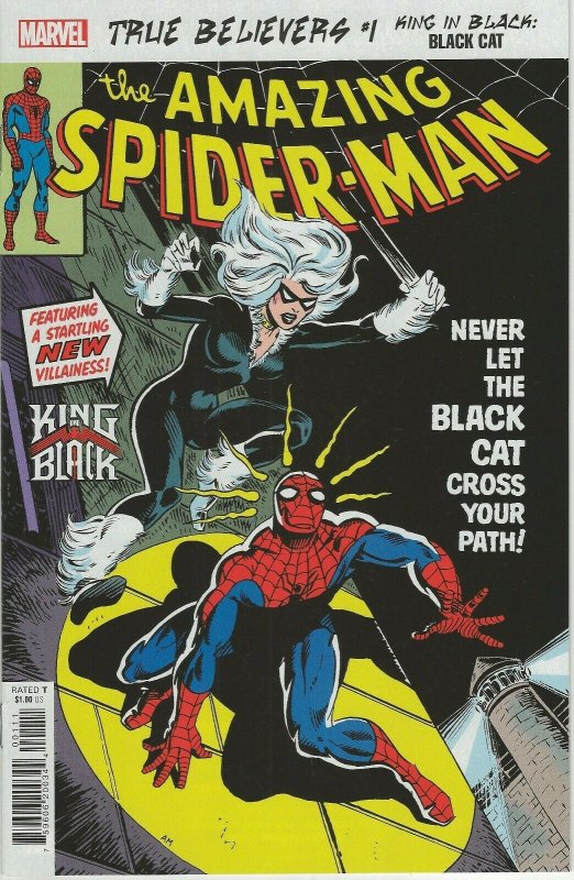 True Believers King In Black Black Cat #1 2021 Marvel Comics Reprint Spidey 194 759606200344