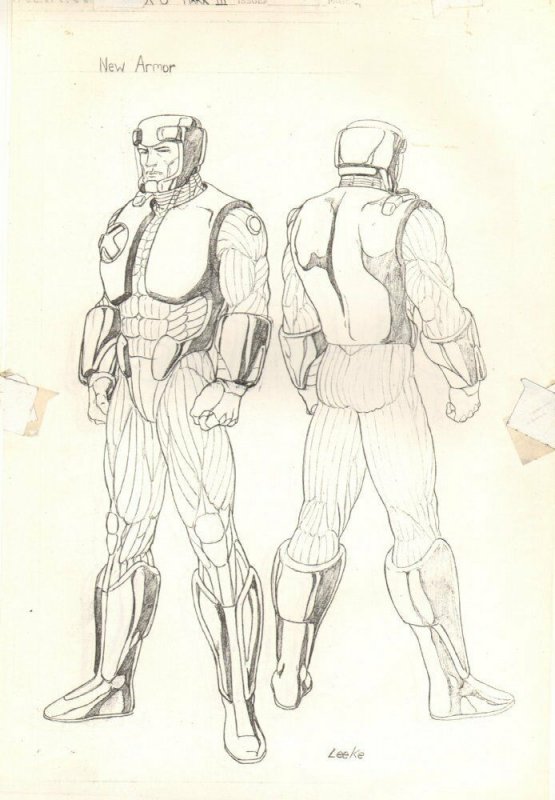 X-O New Armor Design Mark III- Valiant - Pencil art by Mike Leeke